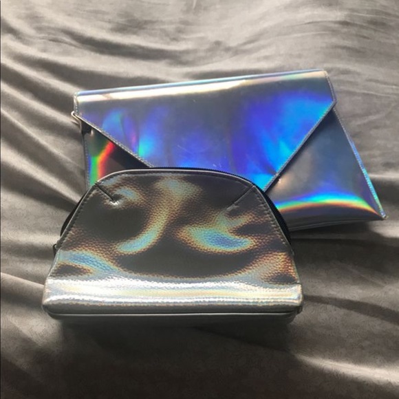 Iridescent/ Holographic clutch set - Picture 3 of 4